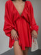 Vaenya | Mini-Robe Bohème avec Manches Longues et Col en V
