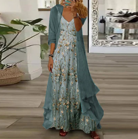 Belva | Maxi Robe Bleue Pour Femme
