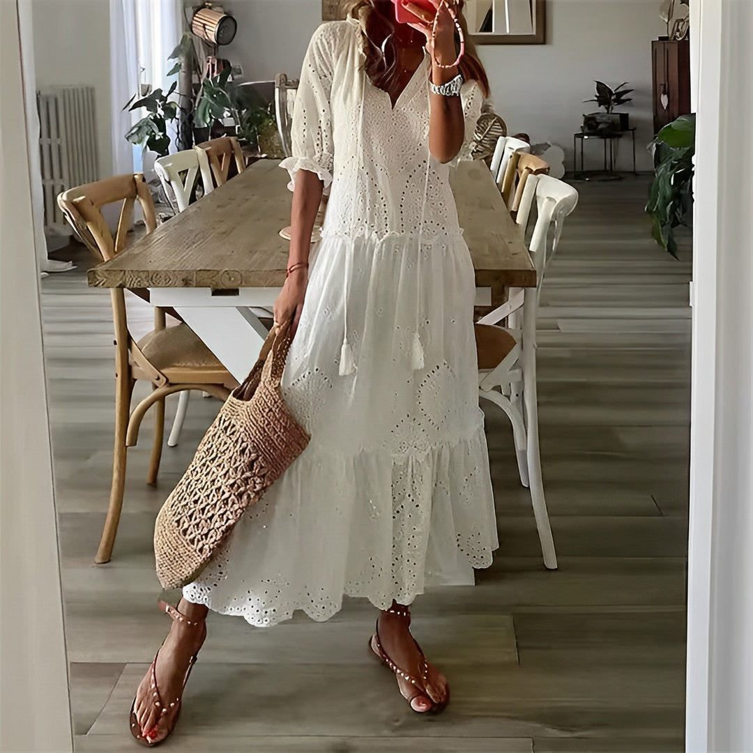 Priya | Stylisée Blanc Été Robe Pour Femmes