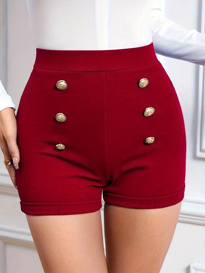 Alethea | Short D'été Stylée Femmes avec Boutons Décoratifs