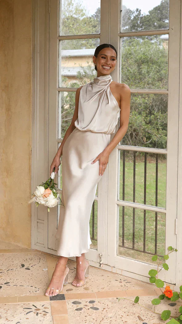 Olivia | Robe longue élégante en satin
