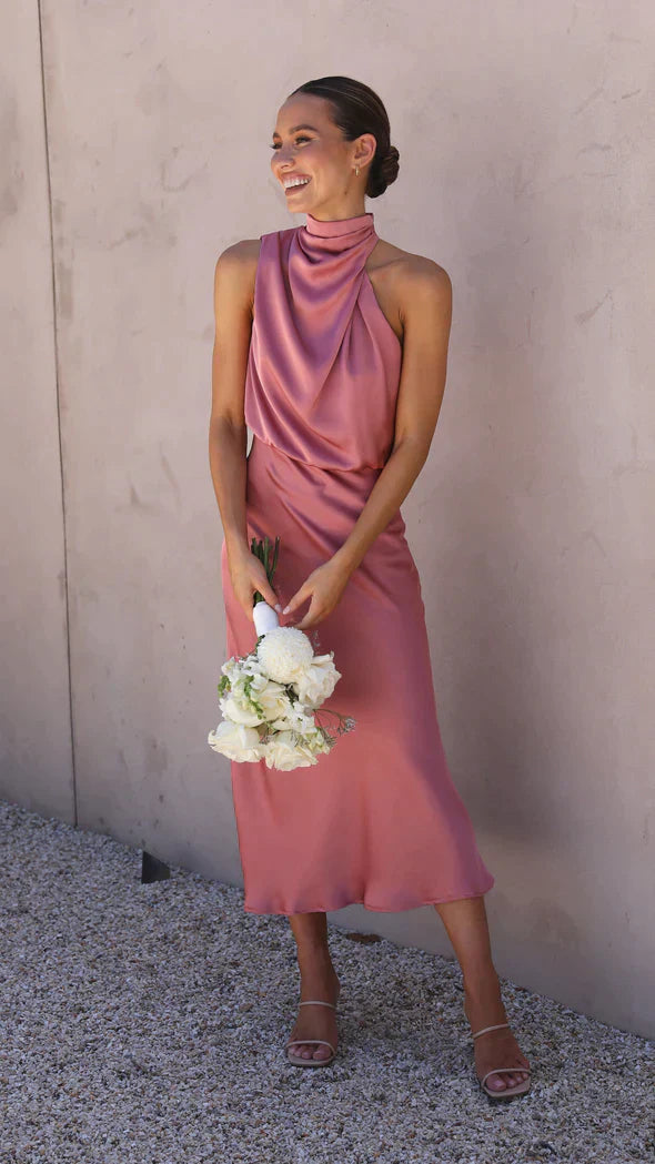 Olivia | Robe longue élégante en satin