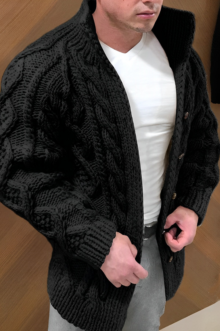 Ove | Hommes Chaud Câble Tricot Cardigan