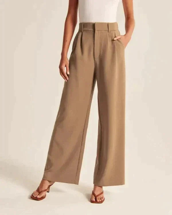 Fiorella | Taille-Haute Tailleur Ajusté Jambe-Large Femme Pantalon
