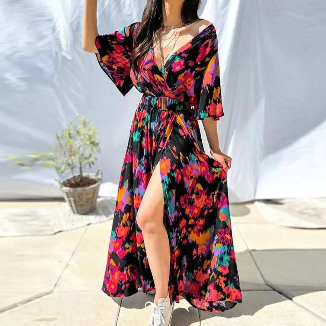 Mireille | V-Col Bohème Style Robe Pour Femmes