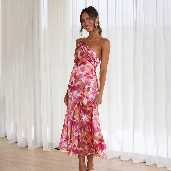 Isara | Femmes Plissé Hors-Epaule Florale Robe
