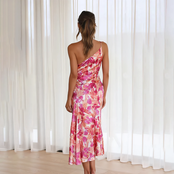 Isara | Femmes Plissé Hors-Epaule Florale Robe
