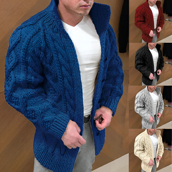 Ove | Hommes Chaud Câble Tricot Cardigan