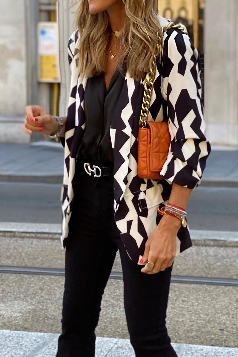 Indigo | Blazer D'été Chic Légère Blanc et Noir