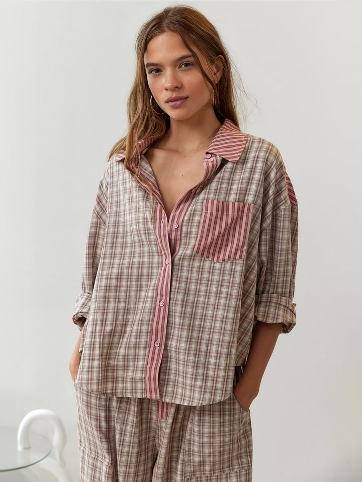 Piper | Ensemble Pyjama Coupe Ample et Confortable à Carreaux Pour Femme