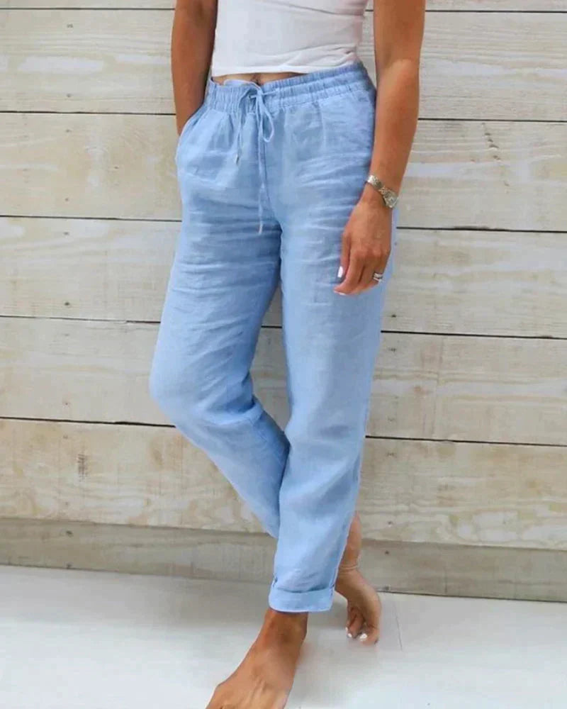 Althea | Femmes Pantalon Taille Haute à Jambe Large