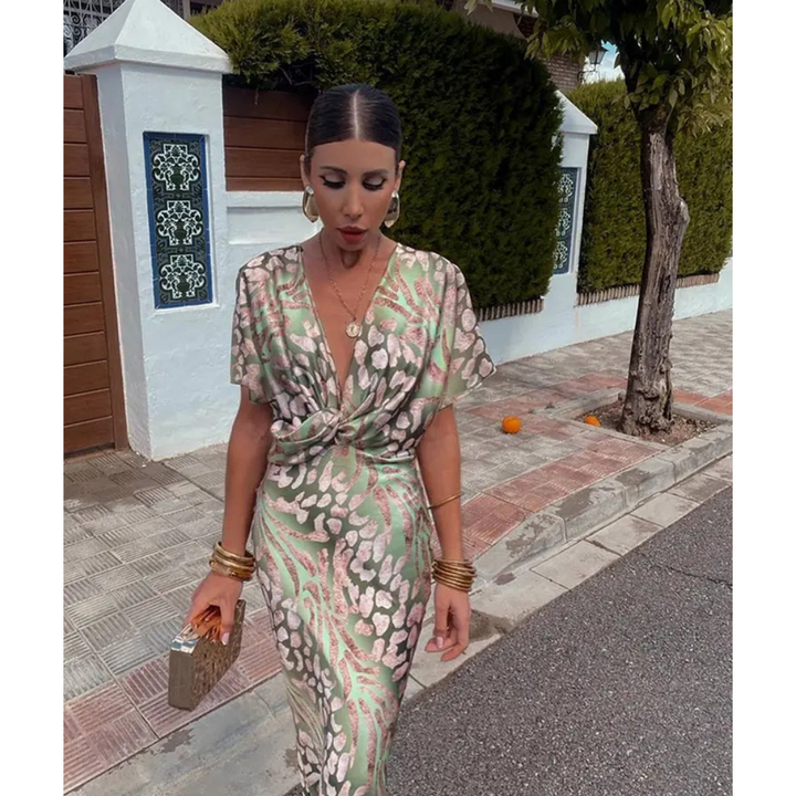 Lysianne | Vert Formel Soirée Robe