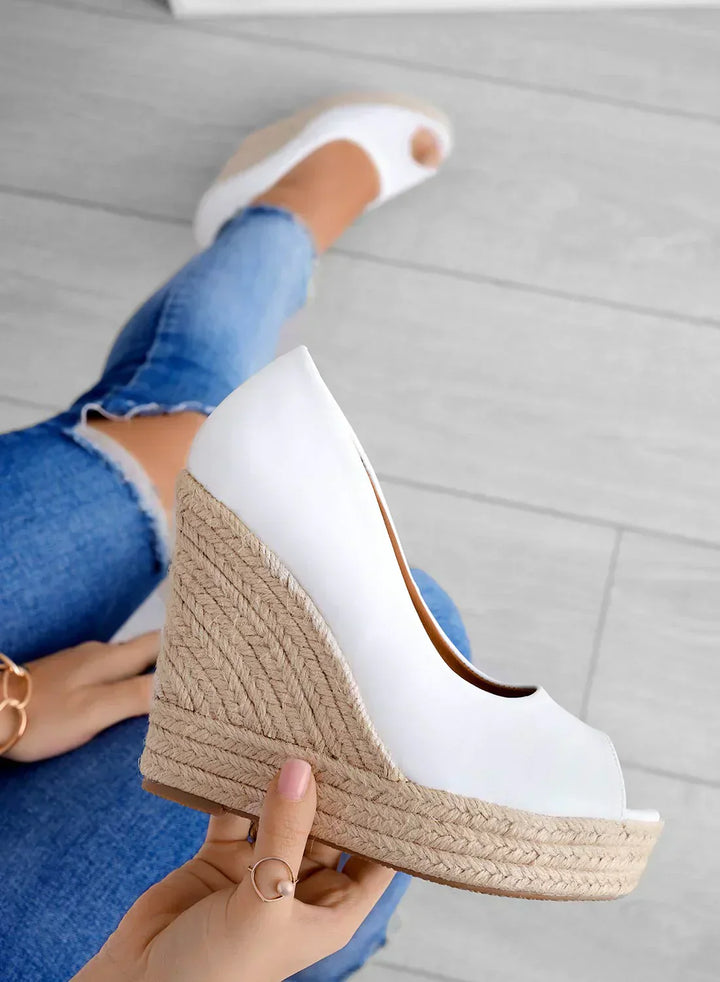 Azura | Sandales Compensées Espadrilles en Daim Pour Femmes