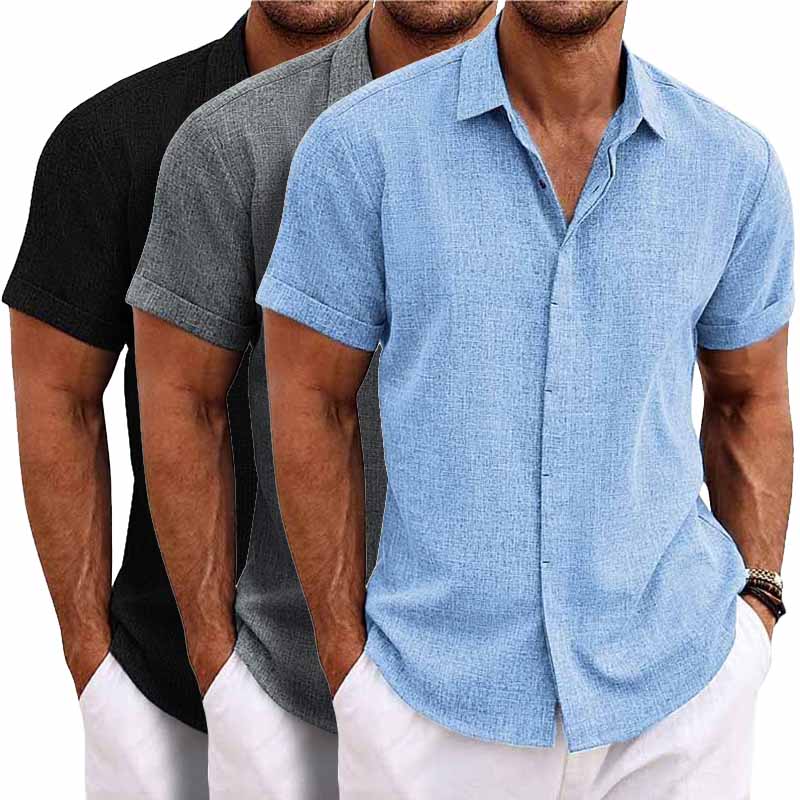 Feron | Chemise en Lin à Manches Courtes Pour Hommes