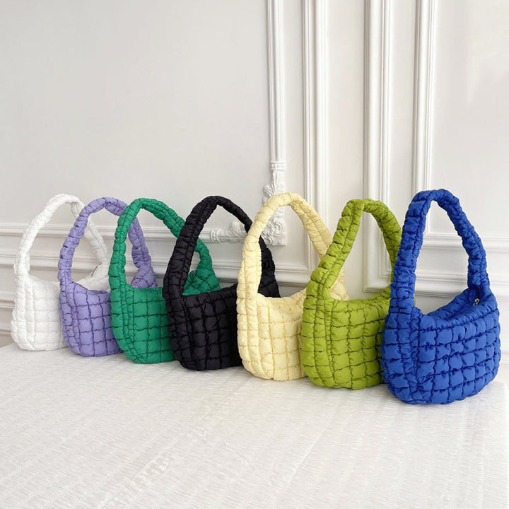 Kiora | Sac à Bandoulière Puffer de Couleur Unie Pour Femmes