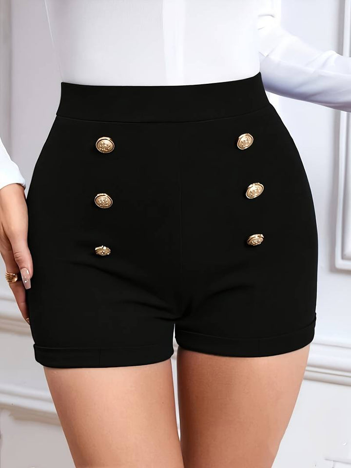 Alethea | Short D'été Stylée Femmes avec Boutons Décoratifs