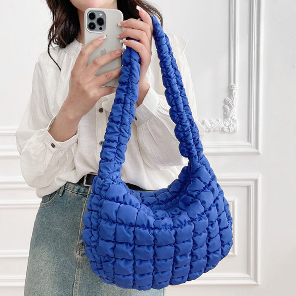 Kiora | Sac à Bandoulière Puffer de Couleur Unie Pour Femmes