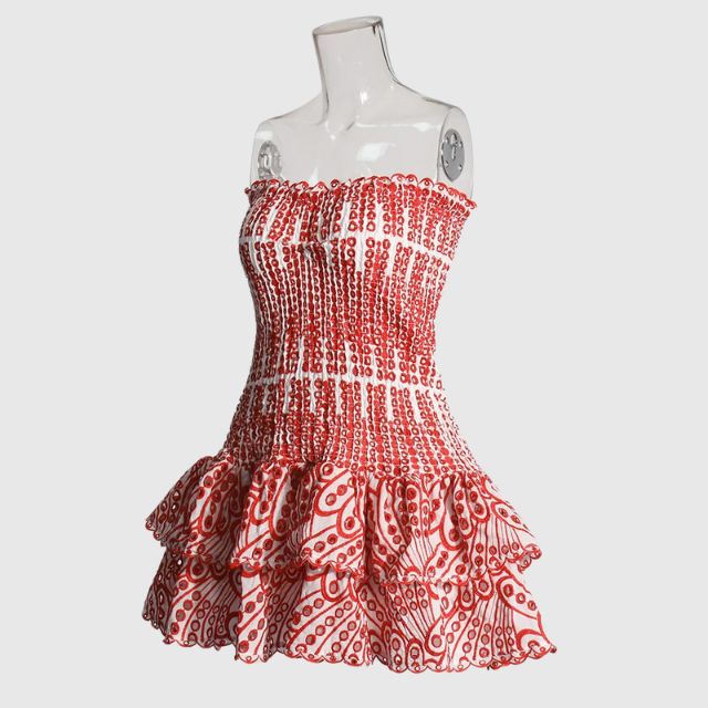 Liana | Mini-Robe avec Détails Rassemblé
