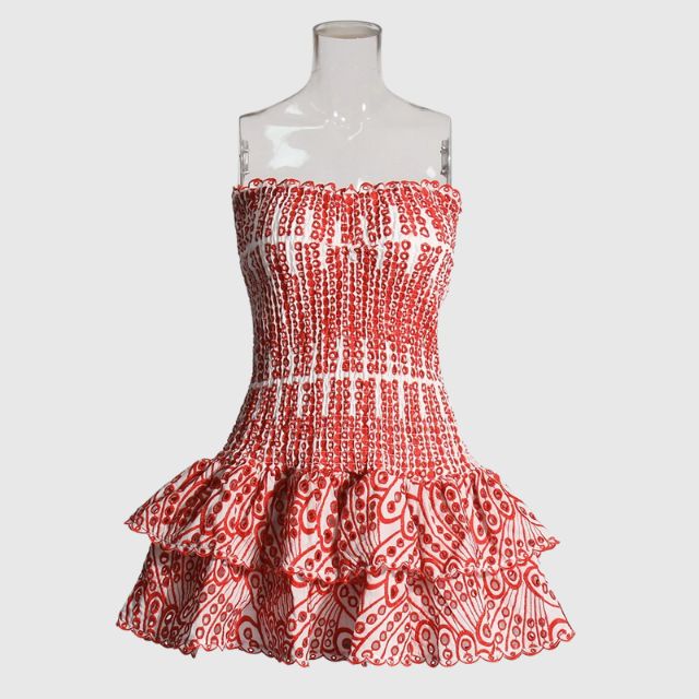 Liana | Mini-Robe avec Détails Rassemblé