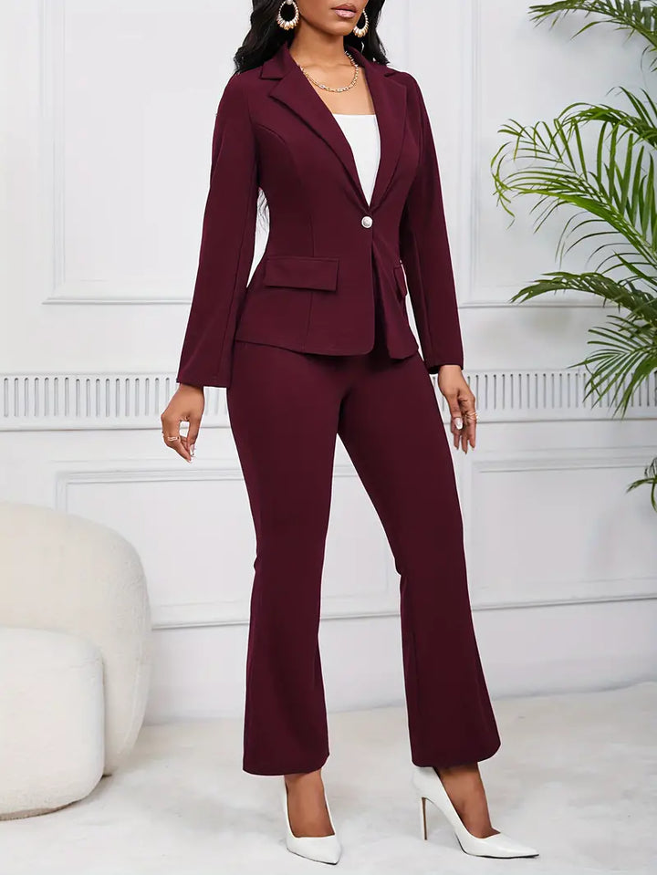 Ovidia | Ensemble 2 Pièces pour Femmes avec Blazer et Pantalon Bootcut Costume