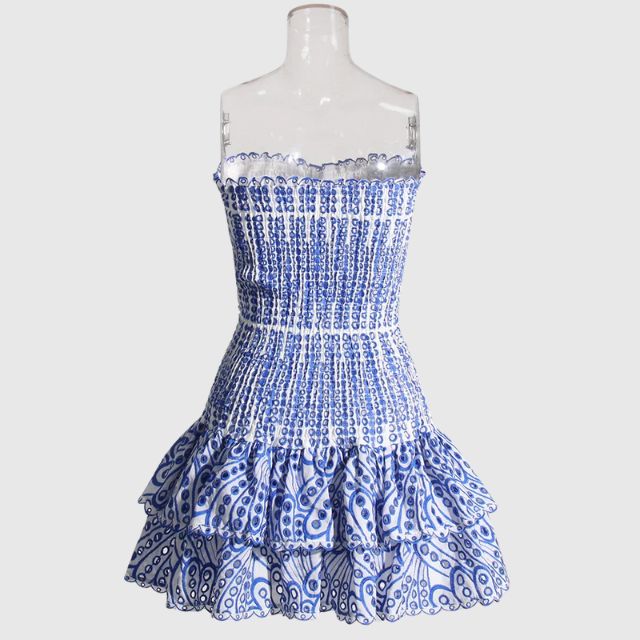 Liana | Mini-Robe avec Détails Rassemblé