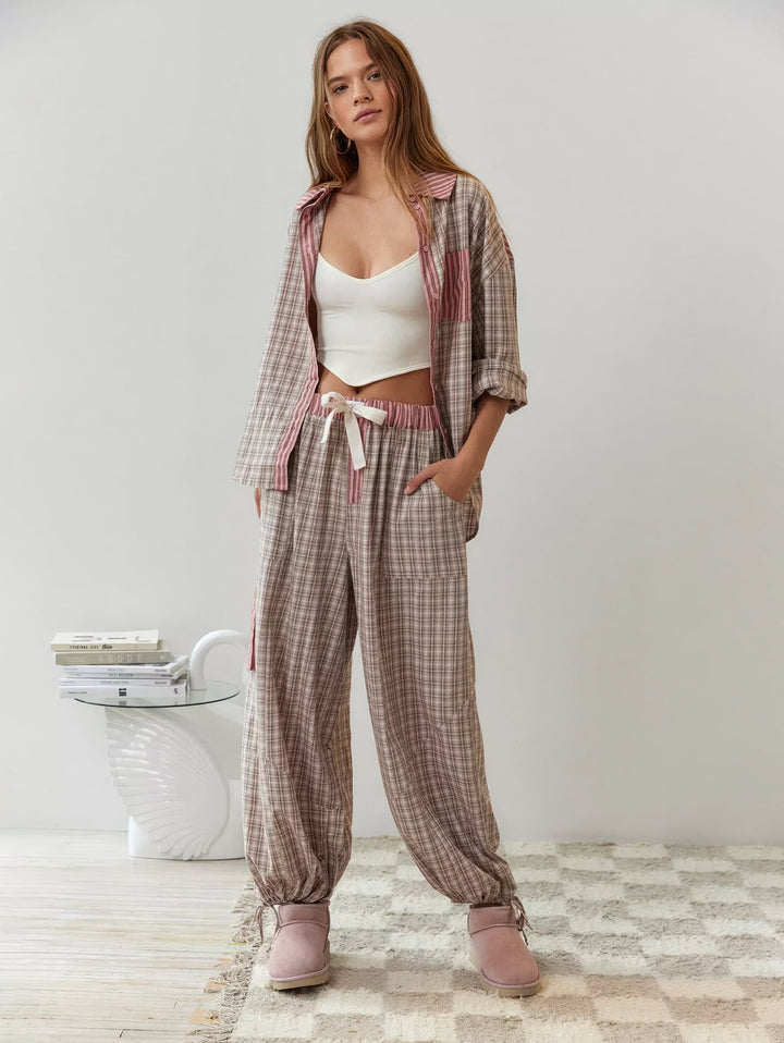 Piper | Ensemble Pyjama Coupe Ample et Confortable à Carreaux Pour Femme