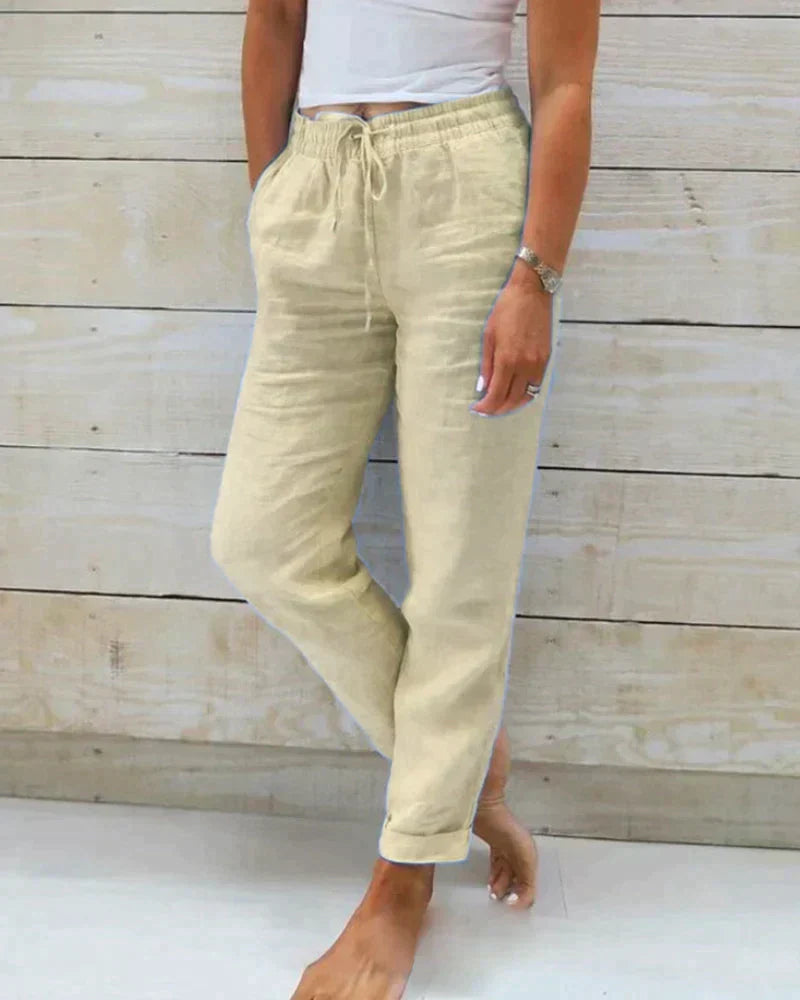 Althea | Femmes Pantalon Taille Haute à Jambe Large