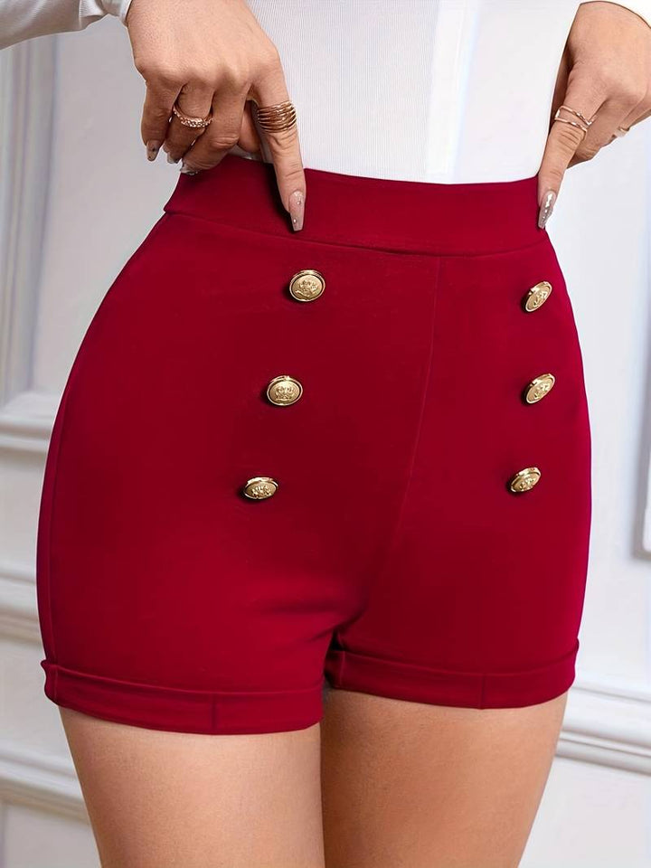 Alethea | Short D'été Stylée Femmes avec Boutons Décoratifs