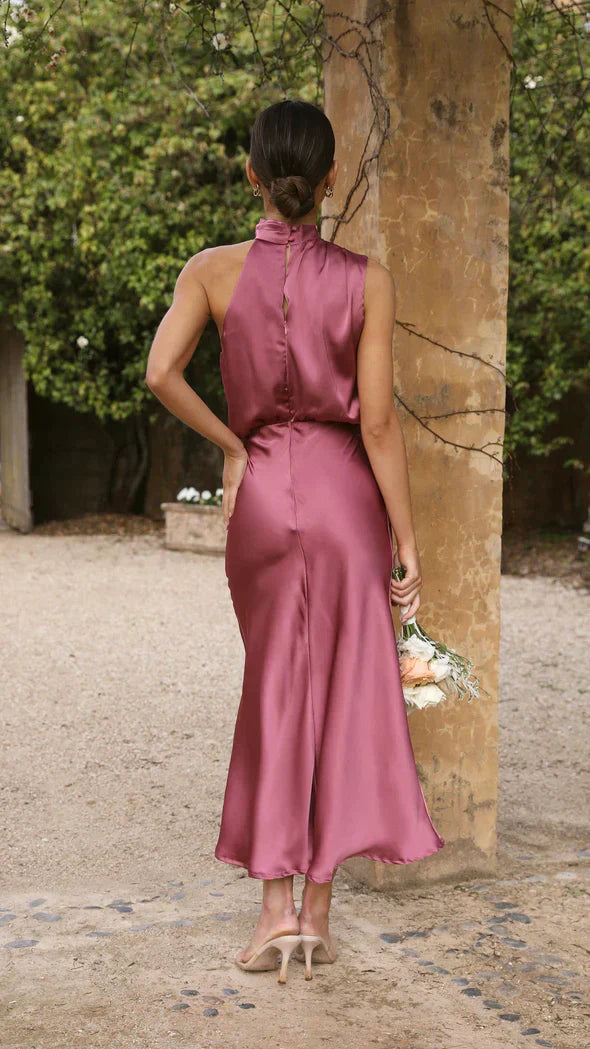 Olivia | Robe longue élégante en satin