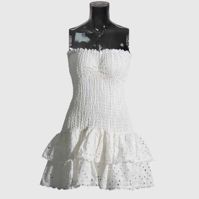 Liana | Mini-Robe avec Détails Rassemblé