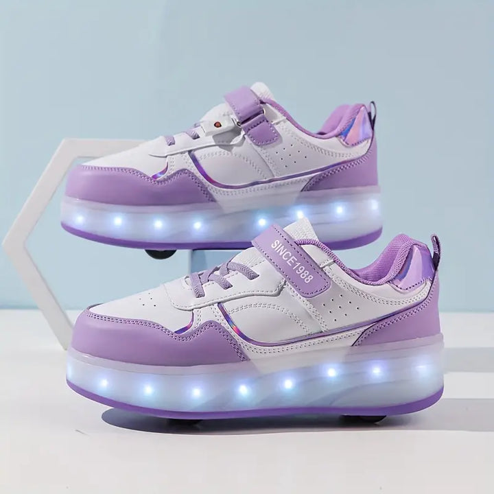 Roue Patin Chaussures à Roulettes | Baskets Populaires à Roulettes et Lumières LED Pour Enfants