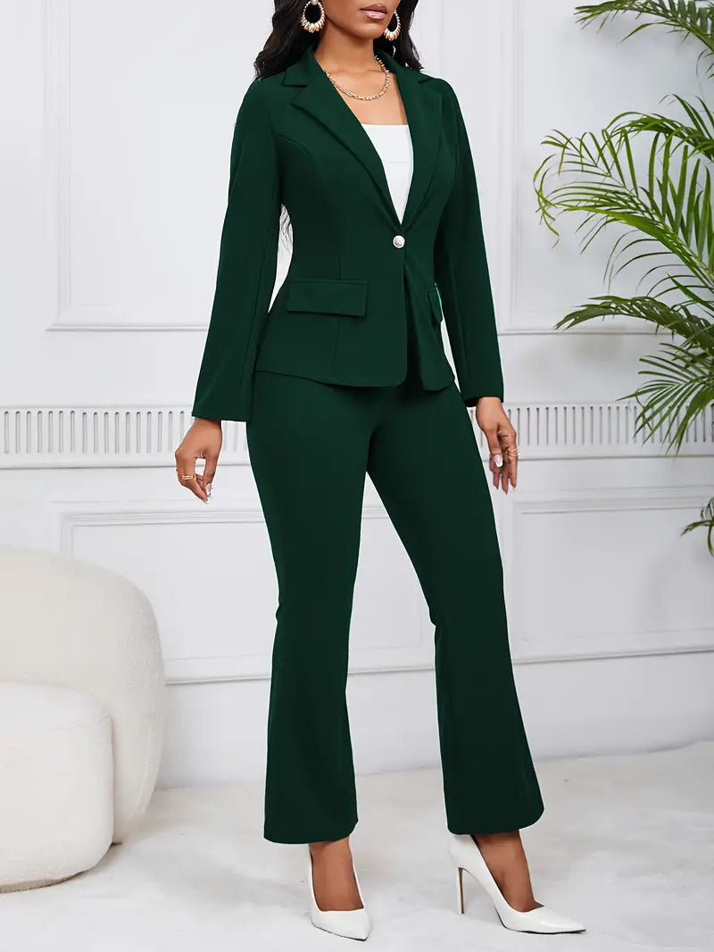 Ovidia | Ensemble 2 Pièces pour Femmes avec Blazer et Pantalon Bootcut Costume