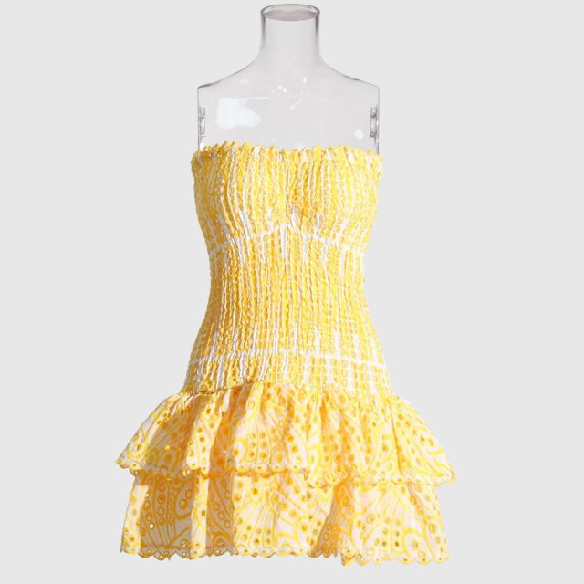 Liana | Mini-Robe avec Détails Rassemblé