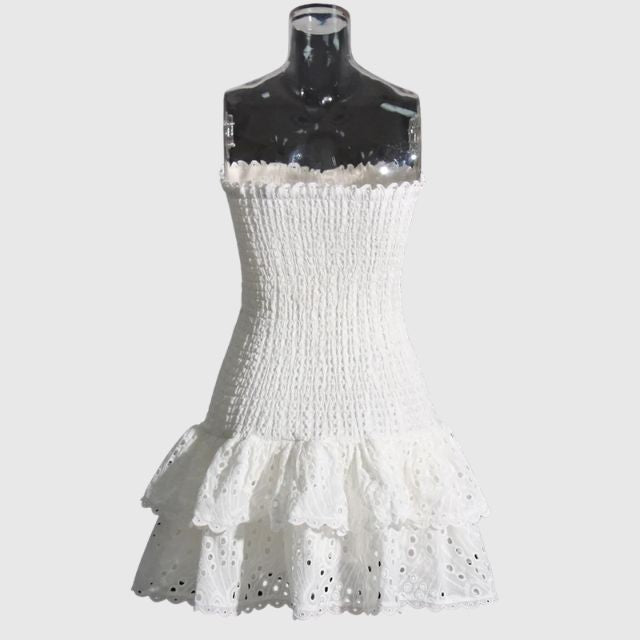 Liana | Mini-Robe avec Détails Rassemblé