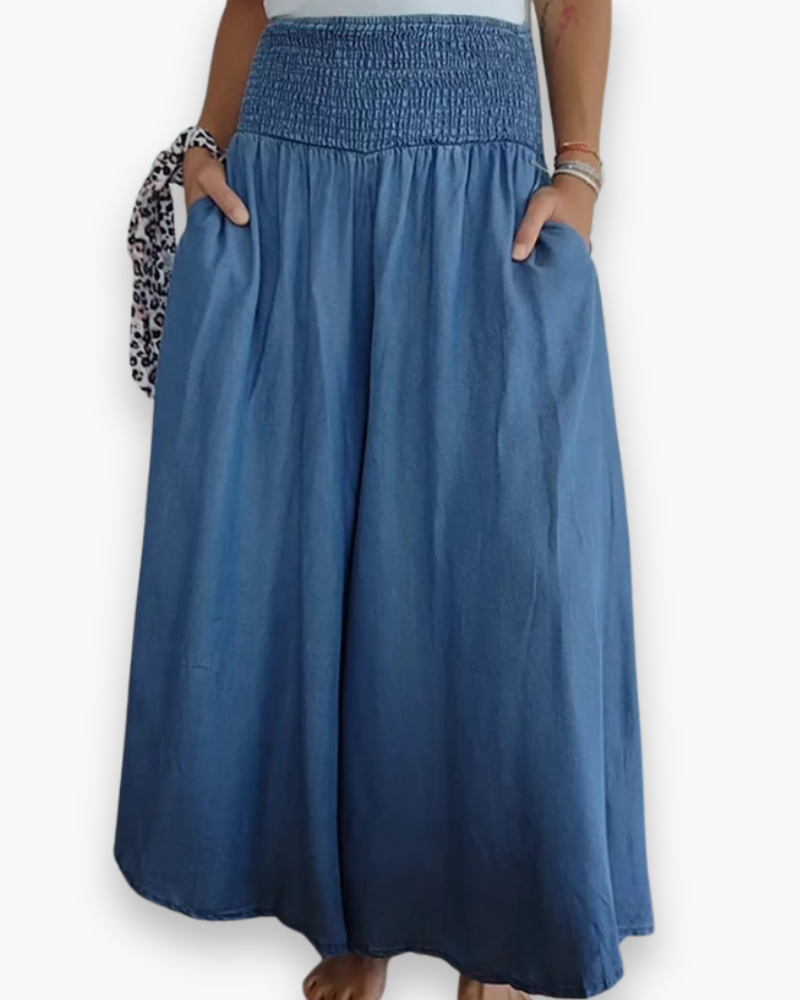 Isara | Femmes Pantalons D'été à Taille-Haute et Jambes-Larges