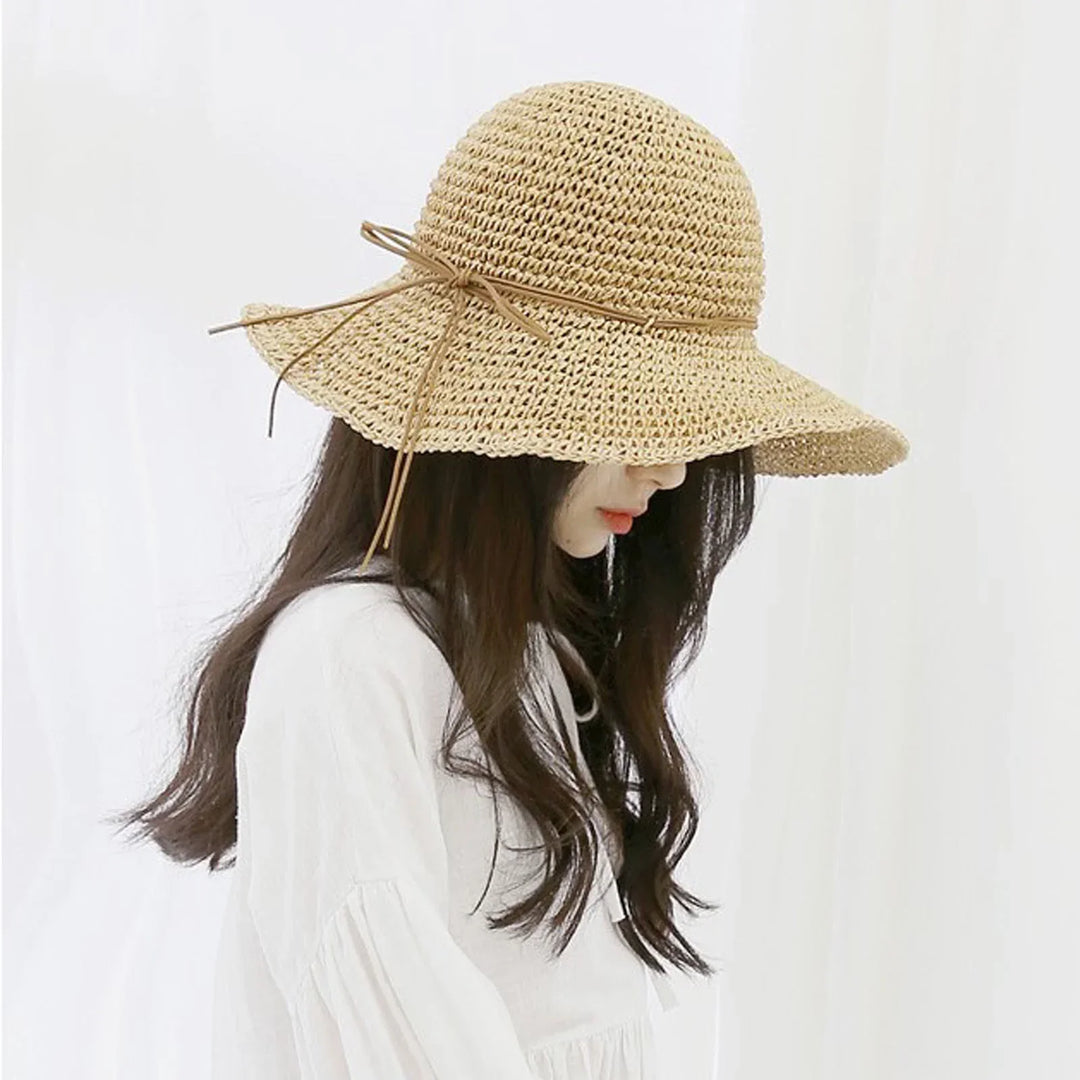 Selina | Chapeau de Plage en Paille Pliable à Larges Bords Pour Femmes