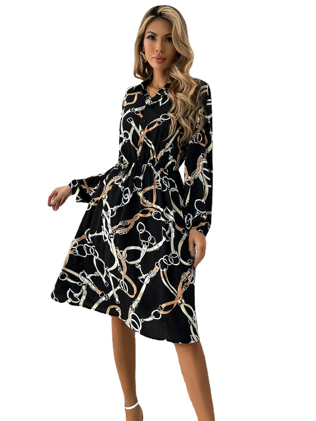 Omara | Abstrait Femmes Robe boutonner