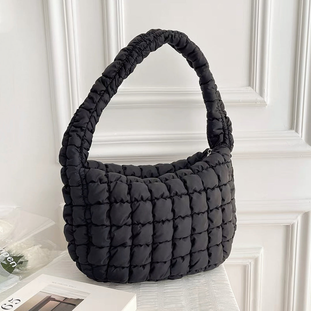 Kiora | Sac à Bandoulière Puffer de Couleur Unie Pour Femmes