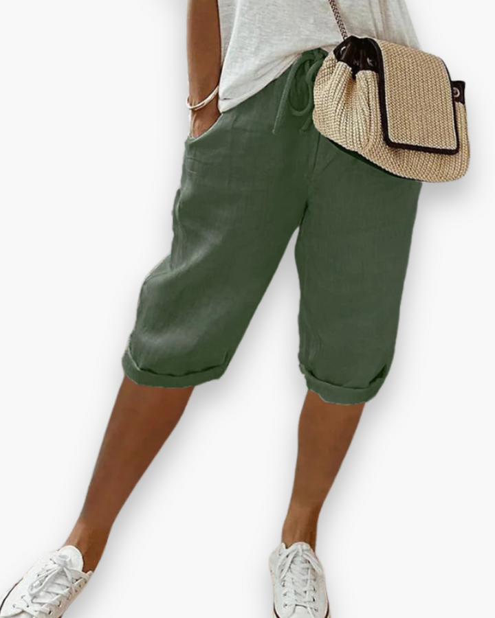 Faelira | Femmes Pantalon D'été Longueur Genou
