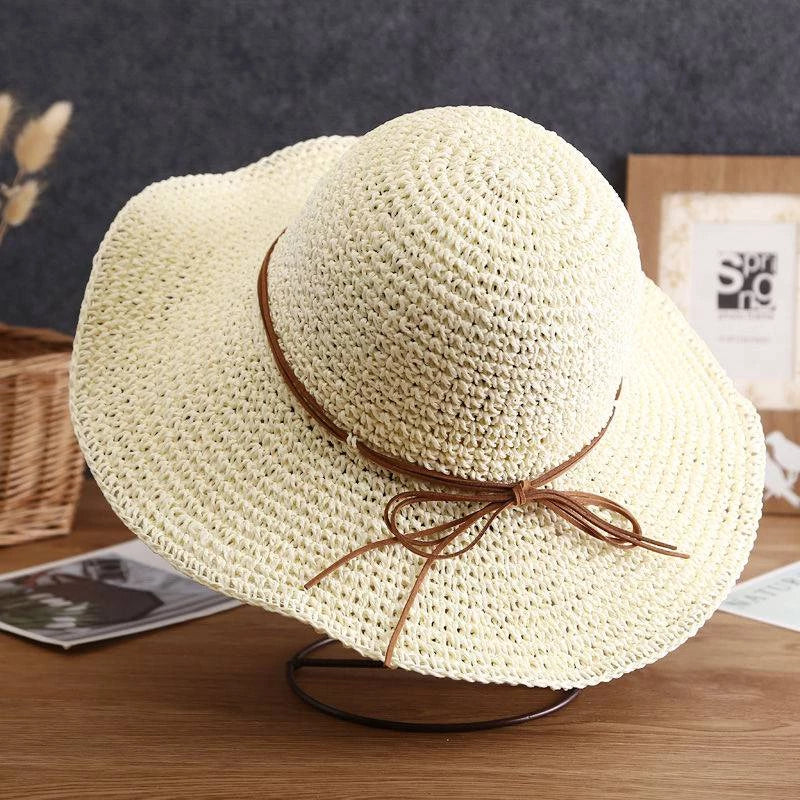 Selina | Chapeau de Plage en Paille Pliable à Larges Bords Pour Femmes