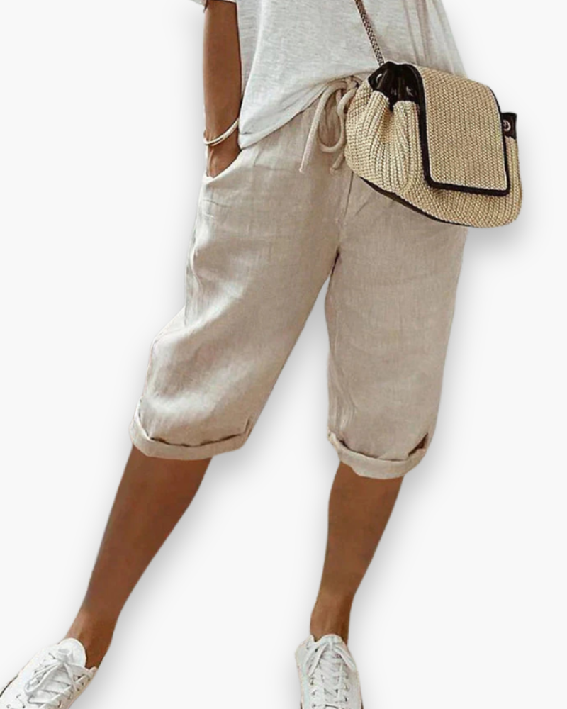 Faelira | Femmes Pantalon D'été Longueur Genou