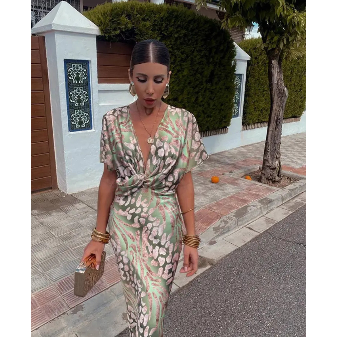 Lysianne | Vert Formel Soirée Robe
