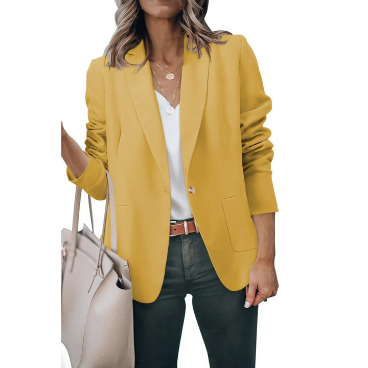Blanka | Blazer Noir Ample avec Manches Bouffantes pour Femmes