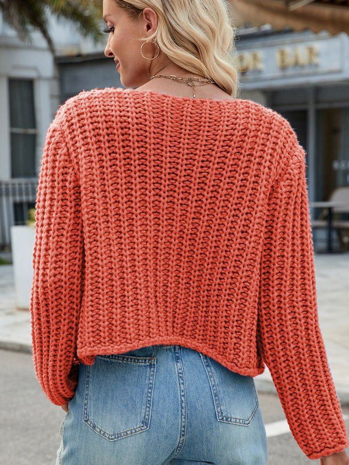 Amara | Cardigan à Col Rond avec Boutons Dorés