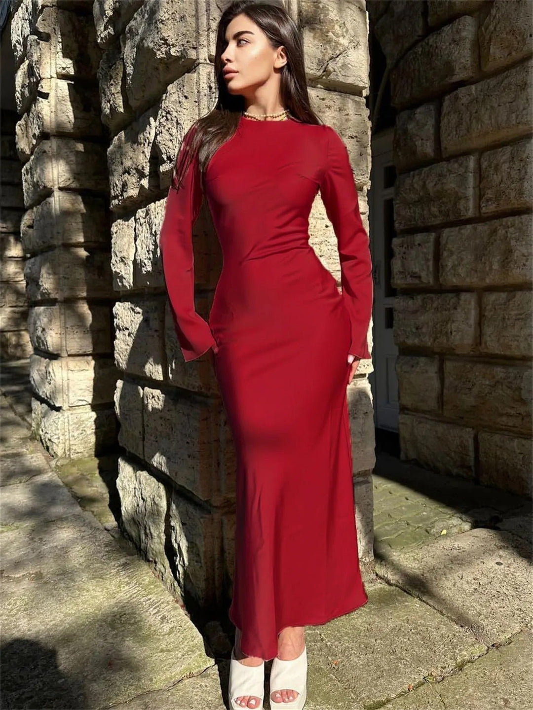 Bexley | Femme Robe Maxi élégante en Satin