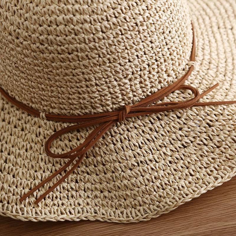 Selina | Chapeau de Plage en Paille Pliable à Larges Bords Pour Femmes
