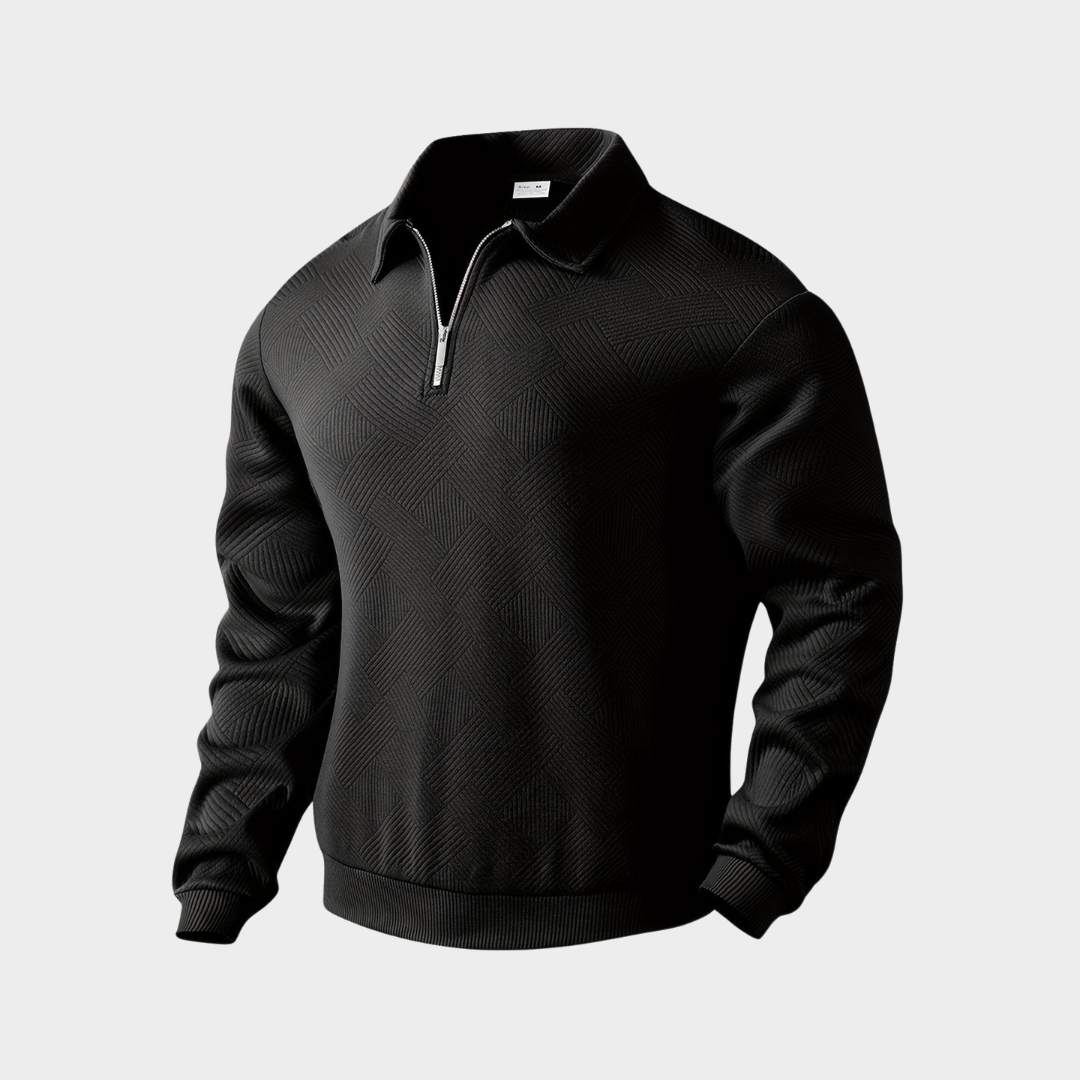 Evorn | Prémium Hommes Trimestre‑Zippé Tricot Pull