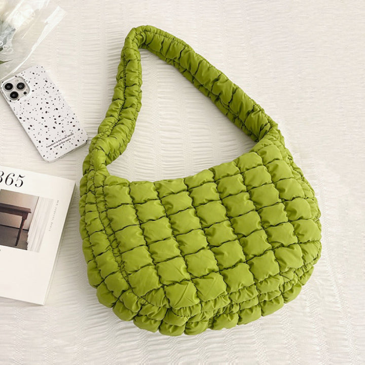 Kiora | Sac à Bandoulière Puffer de Couleur Unie Pour Femmes