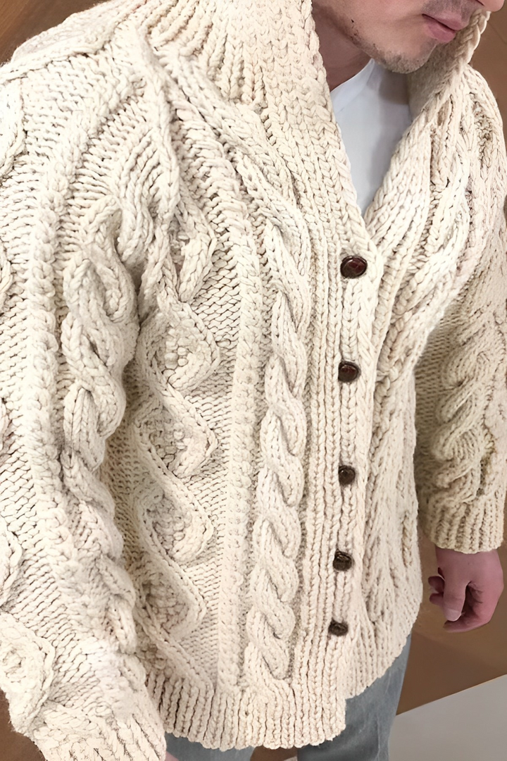 Ove | Hommes Chaud Câble Tricot Cardigan
