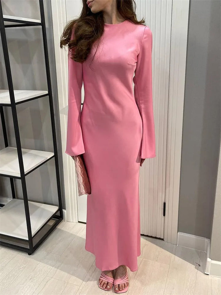 Bexley | Femme Robe Maxi élégante en Satin